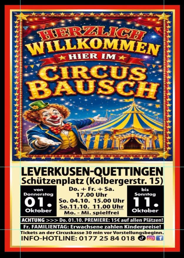 Veranstaltungsplakat Circus Bausch Leverkusen-Quettingen